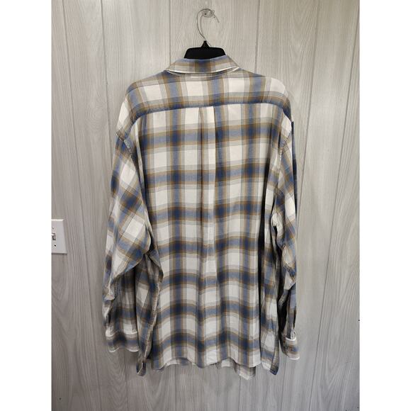 Men's Rowm Plaid Button Up Shirt Size 4XT Long Sleeve Office Church Preppy - Picture 3 of 8